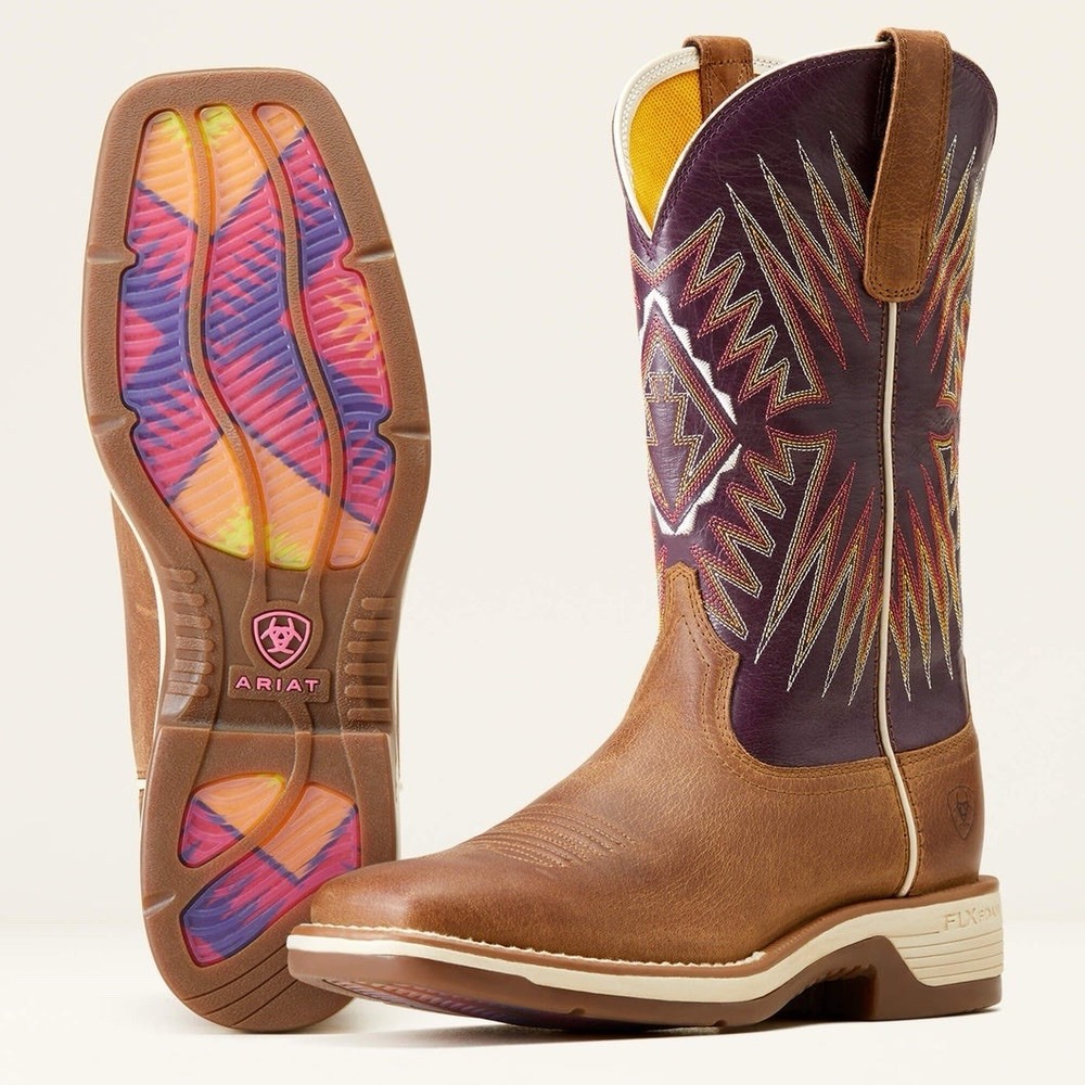 NEW Ariat Ridgeback Boots Womans 7B Toasty Tan Aztec Western Cowgirl Rodeo NWT